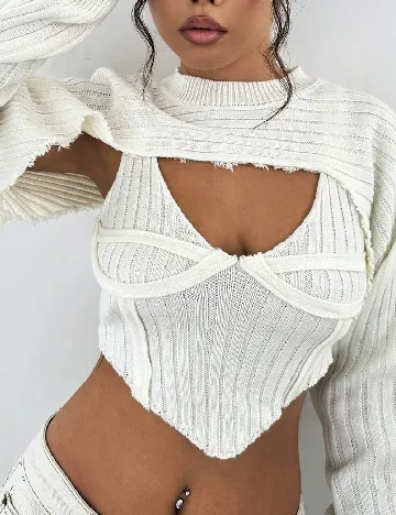 Set top si maiou SHEIN, crem