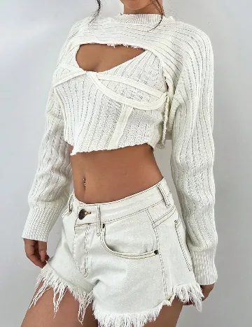 Set top si maiou SHEIN, crem