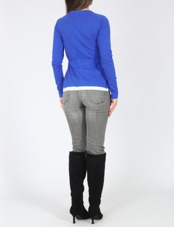 Bluza Zara, albastru/alb