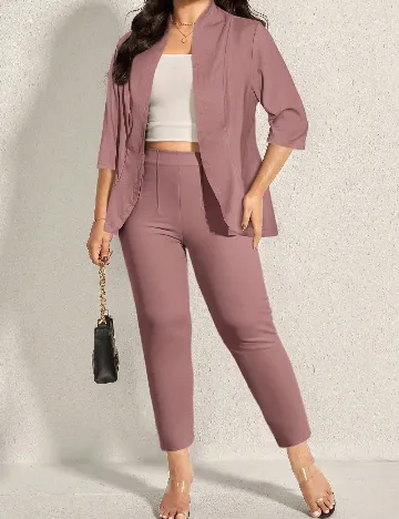 Compleu SHEIN CURVE, roz pudra inchis