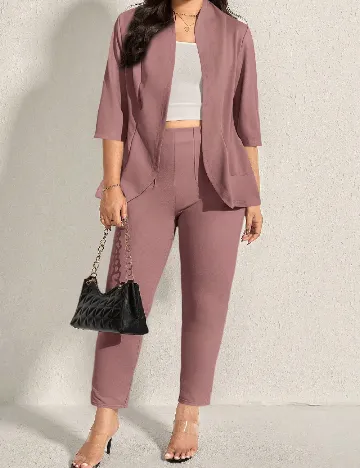 Compleu SHEIN CURVE, roz pudra inchis