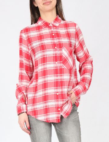 Camasa Zara, rosu/alb