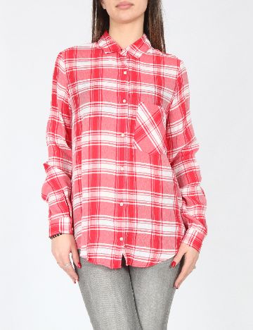 Camasa Zara, rosu/alb