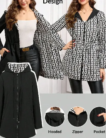 Jacheta reversibila SHEIN, alb/negru