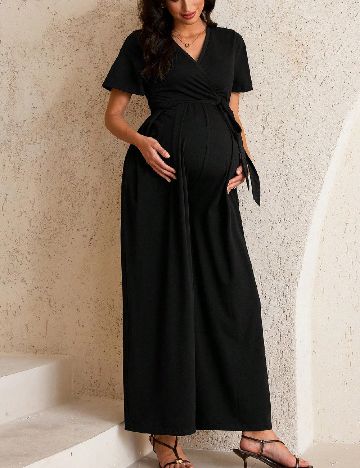 Salopeta SHEIN Maternity, negru