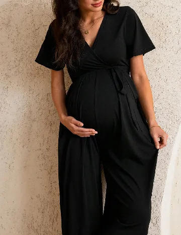 Salopeta SHEIN Maternity, negru