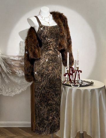 Rochie medie SHEIN, animal print