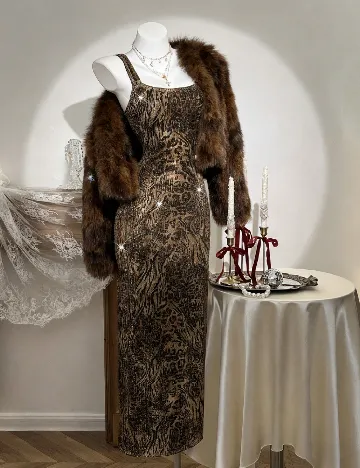 Rochie medie SHEIN, animal print