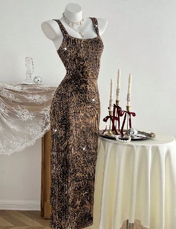 Rochie medie SHEIN, animal print