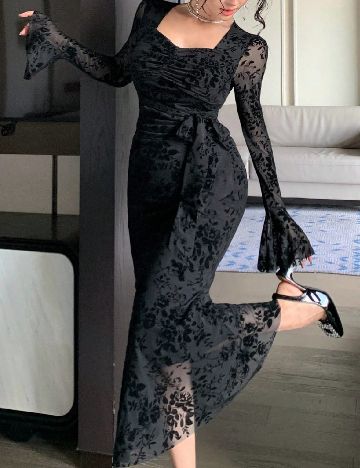 Rochie medie Dazy, negru