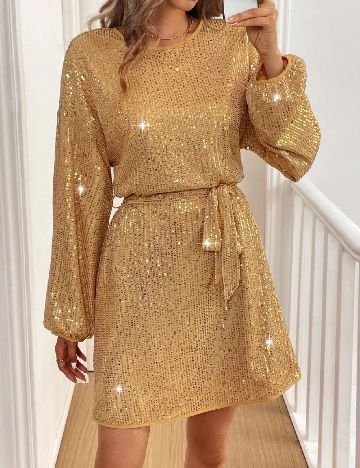 Rochie scurta SHEIN, auriu