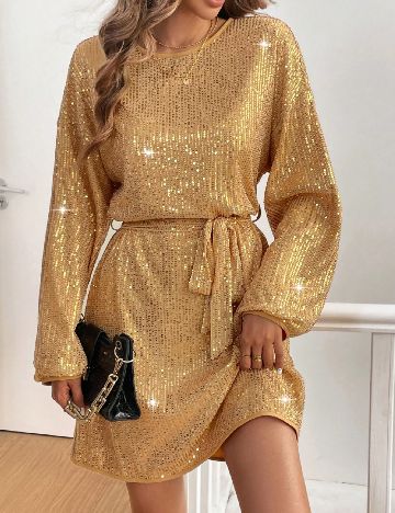 Rochie scurta SHEIN, auriu