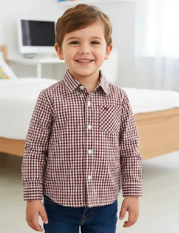 Camasa Zara, rosu/alb