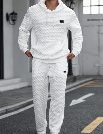 Trening SHEIN Plus Size Men, alb