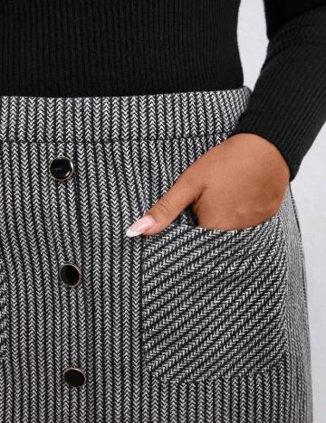 Fusta SHEIN CURVE, gri