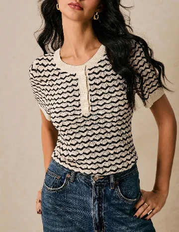 Bluza SHEIN, bej/negru