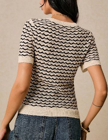 Bluza SHEIN, bej/negru