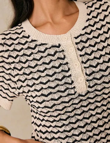 Bluza SHEIN, bej/negru