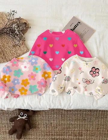 Set bluze 3 bucati Shein Kids, mix culori