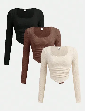 Set bluze 3 bucati Shein Kids, mix culori