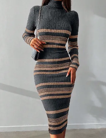 Rochie medie SHEIN, gri/maro