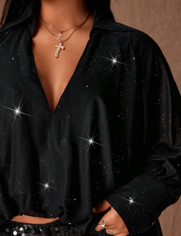 Camasa SHEIN CURVE, negru