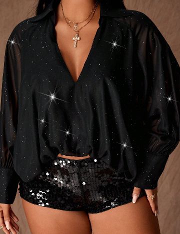 Camasa SHEIN CURVE, negru