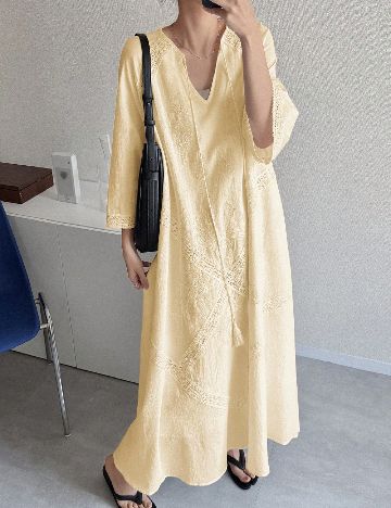 Rochie lunga Friful, galben