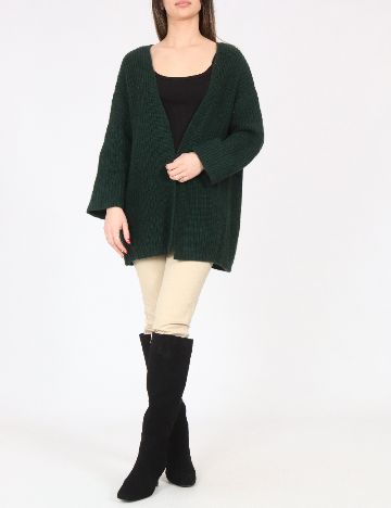 Cardigan Pull&Bear, verde inchis