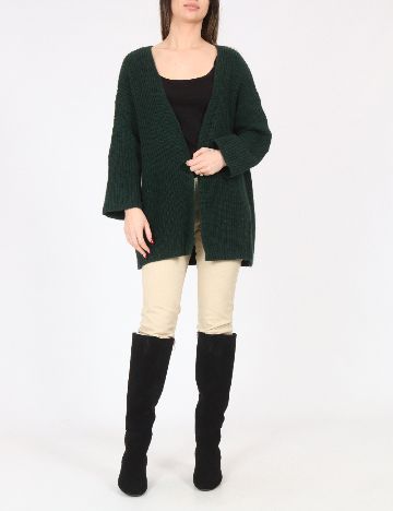 Cardigan Pull&Bear, verde inchis