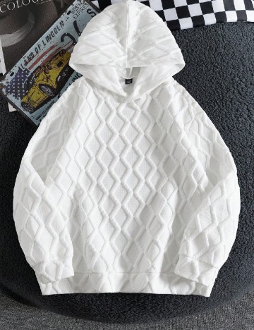 Hanorac SHEIN Plus Size Men, alb