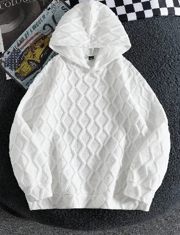 Hanorac SHEIN Plus Size Men, alb