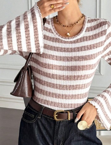 Bluza SHEIN, alb/maro