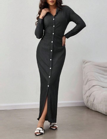 Rochie lunga SHEIN, gri inchis