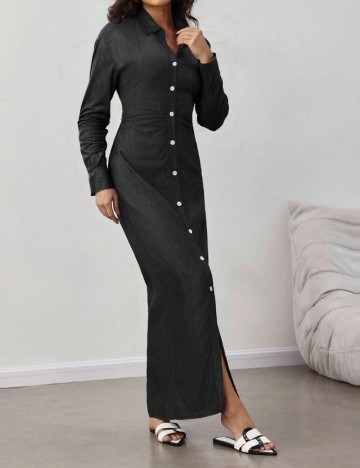 Rochie lunga SHEIN, gri inchis