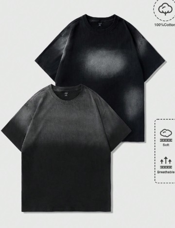 Set Tricou 2 bucati Romwe, negru