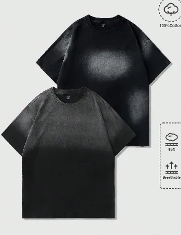 Set Tricou 2 bucati Romwe, negru