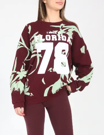 Bluza Oversize Pull&Bear, visiniu