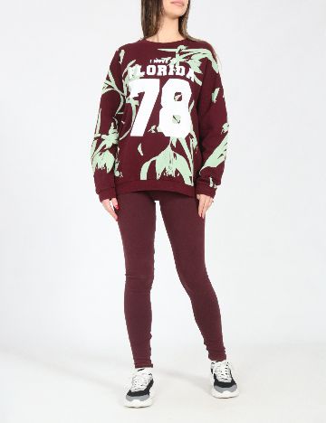 Bluza Oversize Pull&Bear, visiniu