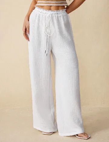 Pantaloni SHEIN, alb