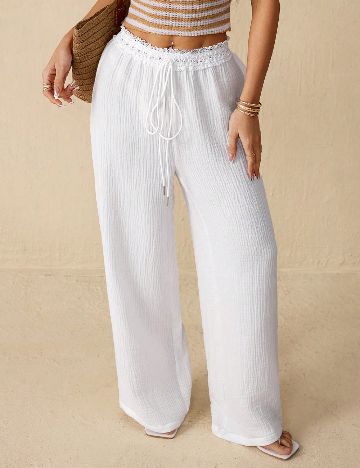 Pantaloni SHEIN, alb