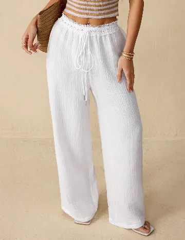 Pantaloni SHEIN, alb