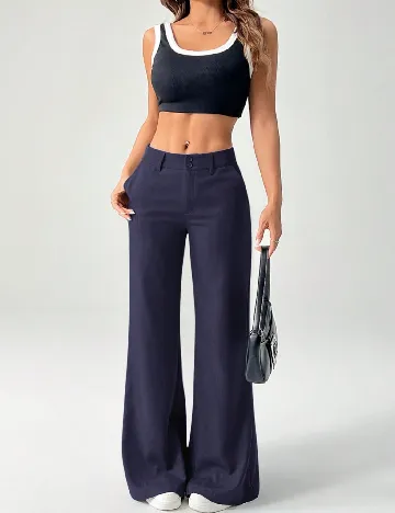 Pantaloni SHEIN CURVE, bleumarin