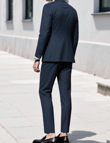 Costum SHEIN Plus Size Men, bleumarin