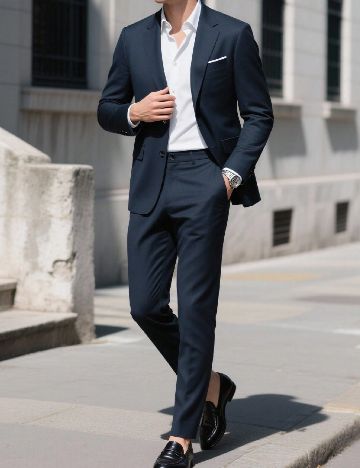 Costum SHEIN Plus Size Men, bleumarin