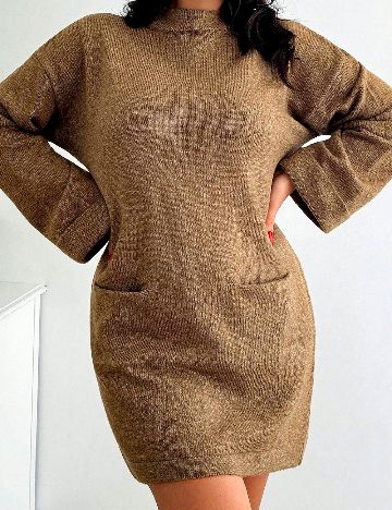 Rochie scurta SHEIN CURVE, maro