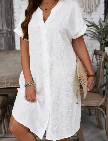 Rochie scurta Emery Rose Curve, alb