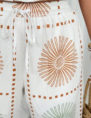 Pantaloni SHEIN CURVE, alb