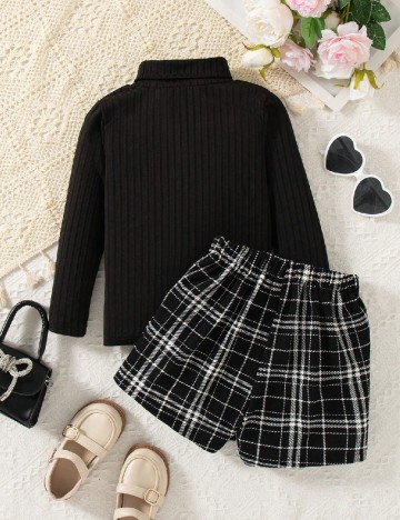 Compleu Shein Kids, negru/alb