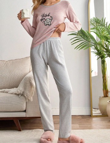 Pijama SHEIN, roz/gri